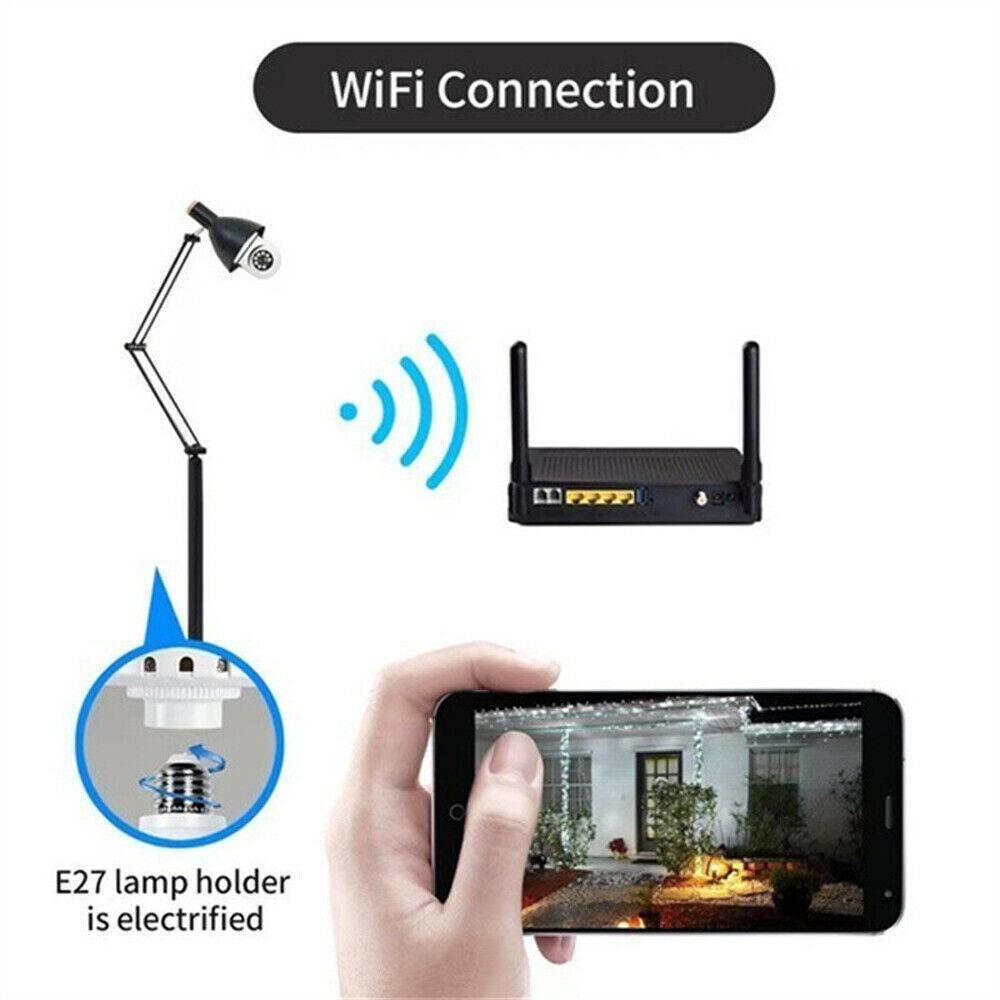 IR Light Bulb Camera 1080P HD Wireless Wifi Smart Home Security Camera